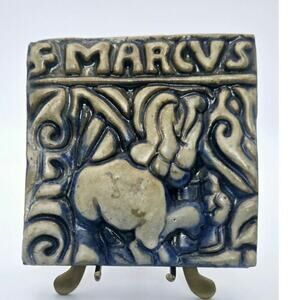 Vintage Mercer Moravian Gospel Tile Mark 2000 Pottery Handmade